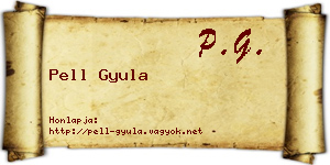 Pell Gyula névjegykártya